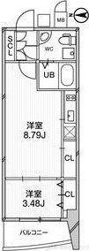 URBAN FLATS江坂(1LDK/11階)の間取り写真