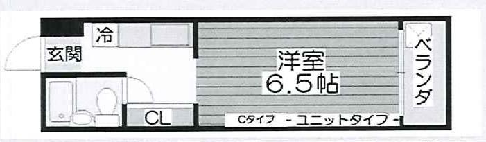 イーズⅢ(ワンルーム/4階)の間取り写真