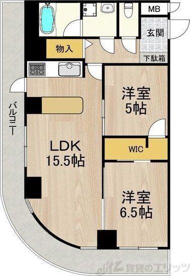インプルーブ天六(2LDK/6階)の間取り写真
