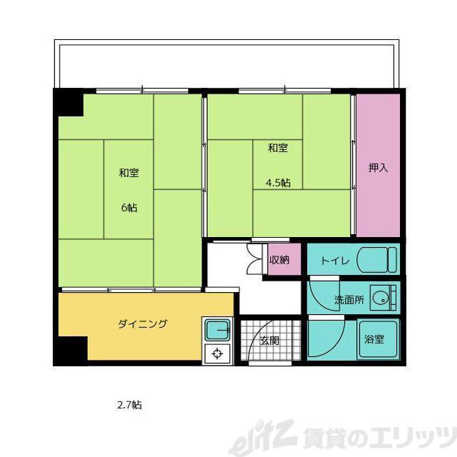 メゾンプランタン(2DK/3階)の間取り写真