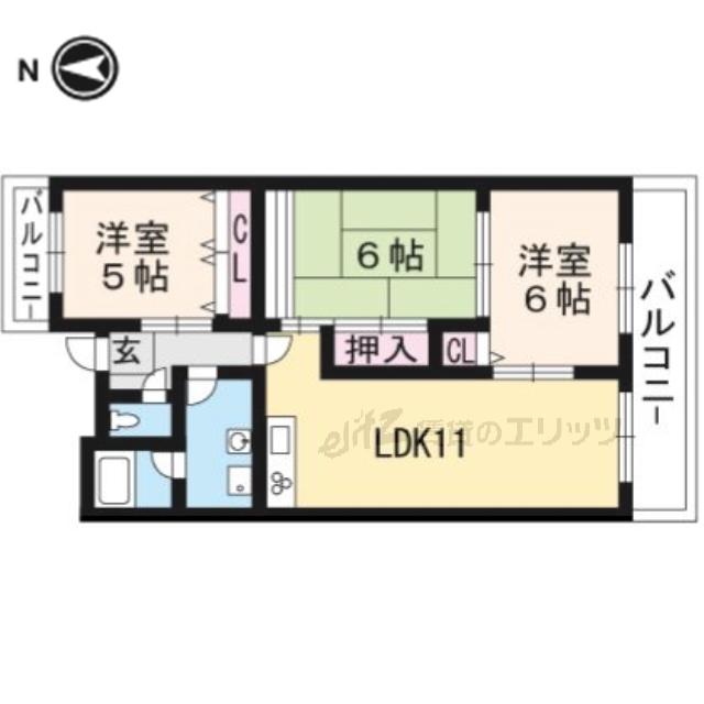 第2ドゥエルなかせい(3LDK/3階)の間取り写真