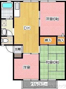 サンビレッヂ新和B棟(3DK/2階)の間取り写真