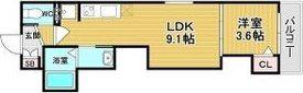 GRAND FORT(1LDK/3階)の間取り写真