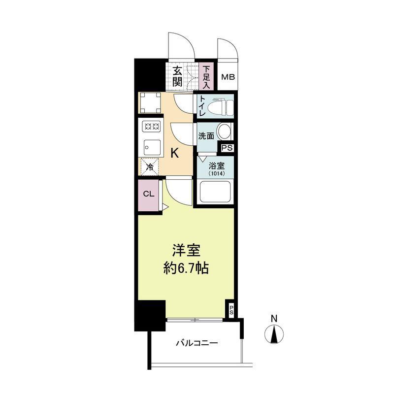ARTIZA淡路(1K/1階)の間取り写真