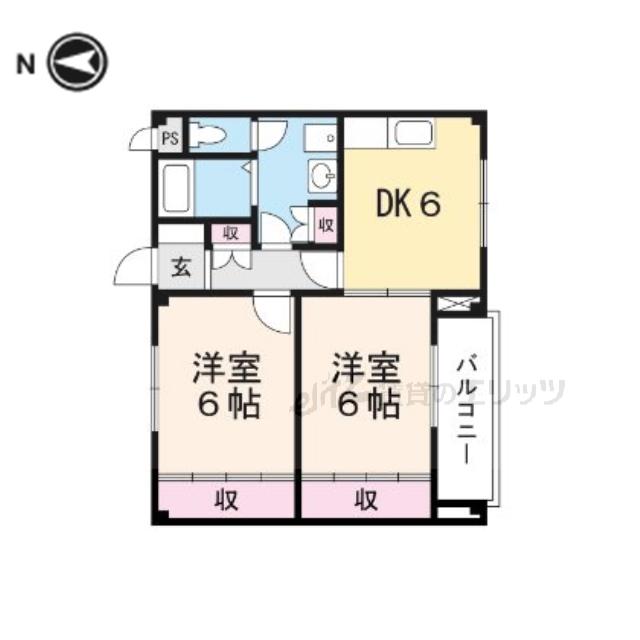 SG如是(2DK/2階)の間取り写真