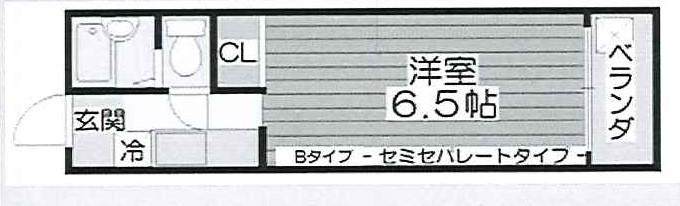 イーズⅢ(ワンルーム/3階)の間取り写真