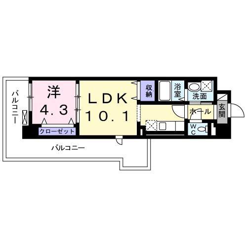 サンプラザ茨木(1LDK/5階)の間取り写真