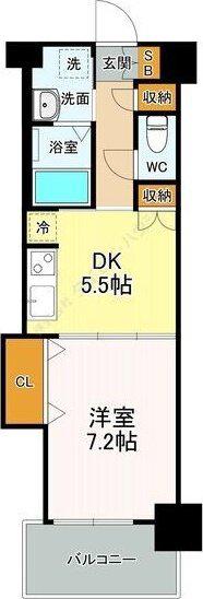 ニッケノーブルハイツ江坂(1DK/11階)の間取り写真