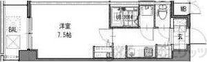 S-RESIDENCE江坂EMINENCE(1K/12階)の間取り写真
