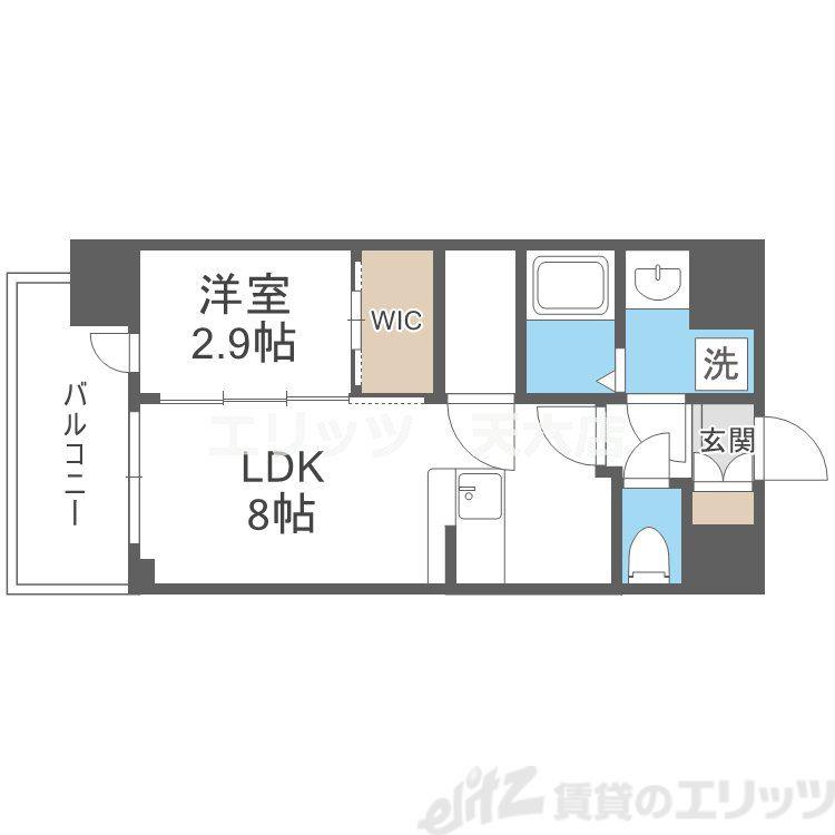 セレニテ天六ミラク(1LDK/6階)の間取り写真