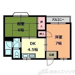 登町ハイツ(2K/2階)の間取り写真