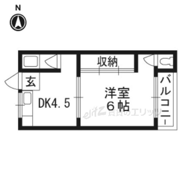 マンション清涼(1DK/3階)の間取り写真