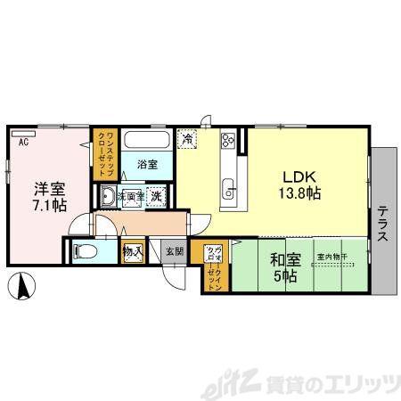 CASA FILANTE VOL2(1LDK/1階)の間取り写真