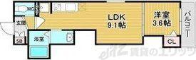GRAND FORT(1LDK/3階)の間取り写真