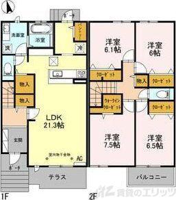 ベルコリーヌ(4LDK/1階)の間取り写真