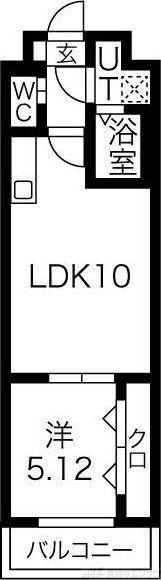 エスグランデ中崎町(1LDK/1階)の間取り写真