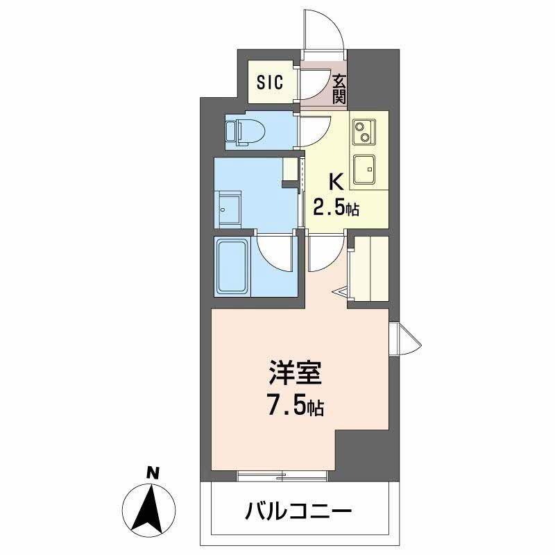 ロイヤルパークヒルズうめきた(1K/5階)の間取り写真