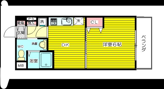 ドライバウム江坂(1K/5階)の間取り写真