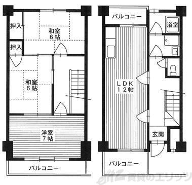 第3清涼マンション(3LDK/2階)の間取り写真