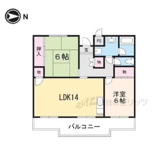 フェルムメゾン筒井(2LDK/3階)の間取り写真