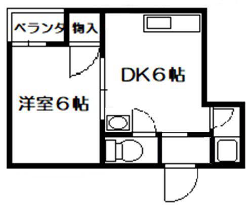 ルールマンション(1DK/4階)の間取り写真