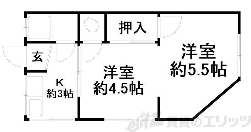 すみれ文化(2K/1階)の間取り写真
