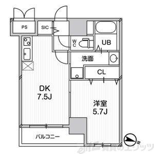 プレアデス千里山田(1DK/7階)の間取り写真