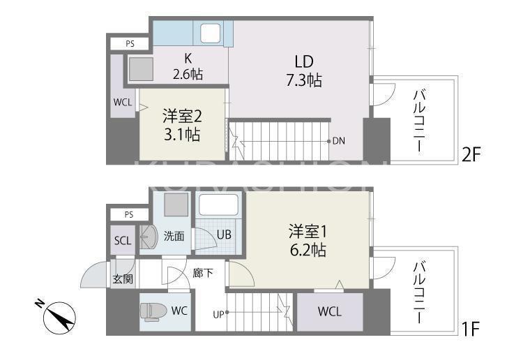 MODERN PALAZZO博多駅南AXIA(2LDK/12階)の間取り写真