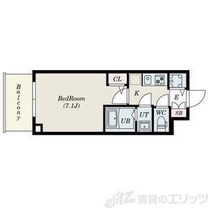 S-RESIDENCE天満GRACIS(1K/2階)の間取り写真