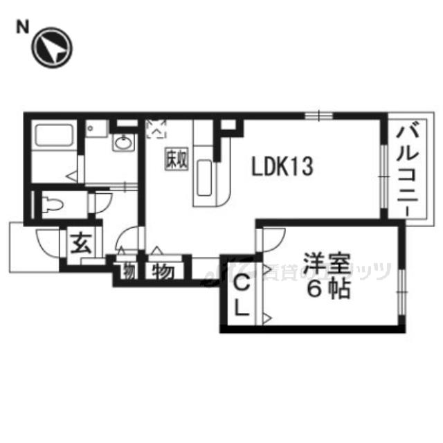 ソレイユ(1LDK/1階)の間取り写真