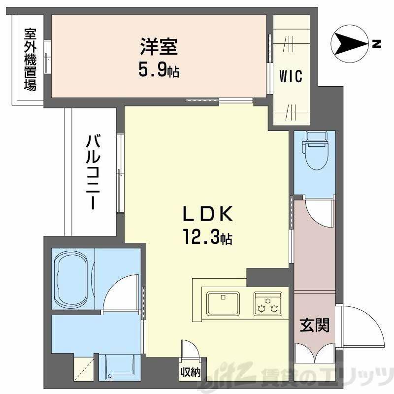 シャーメゾンエラブル 梅田北(1LDK/2階)の間取り写真