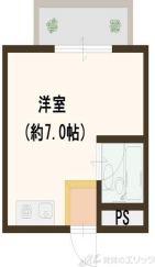 ジョイフルコーポ真上(ワンルーム/1階)の間取り写真