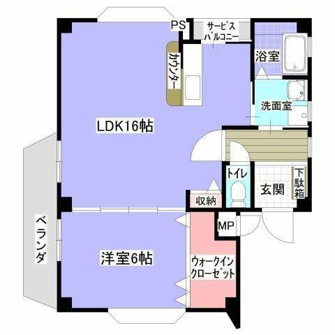 ASKー6(1LDK/2階)の間取り写真