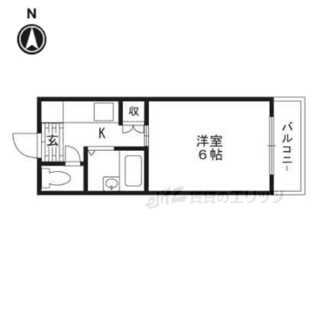 エンジェリ寿(1K/4階)の間取り写真