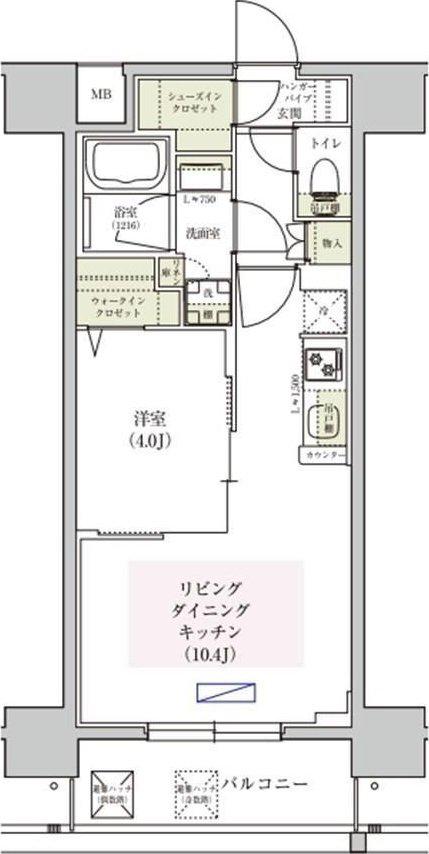 アーバネックス東梅田(1LDK/7階)の間取り写真