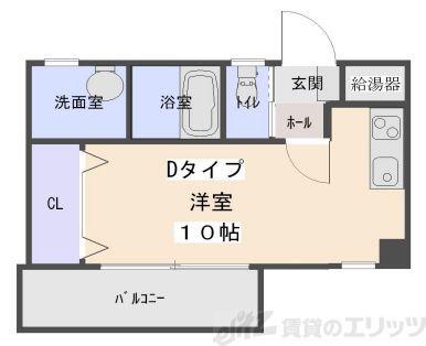 コクリコ富田(ワンルーム/4階)の間取り写真
