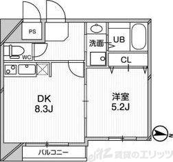 プレアデス千里山田(1DK/1階)の間取り写真
