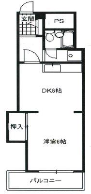 ハイツサンコー(1DK/2階)の間取り写真