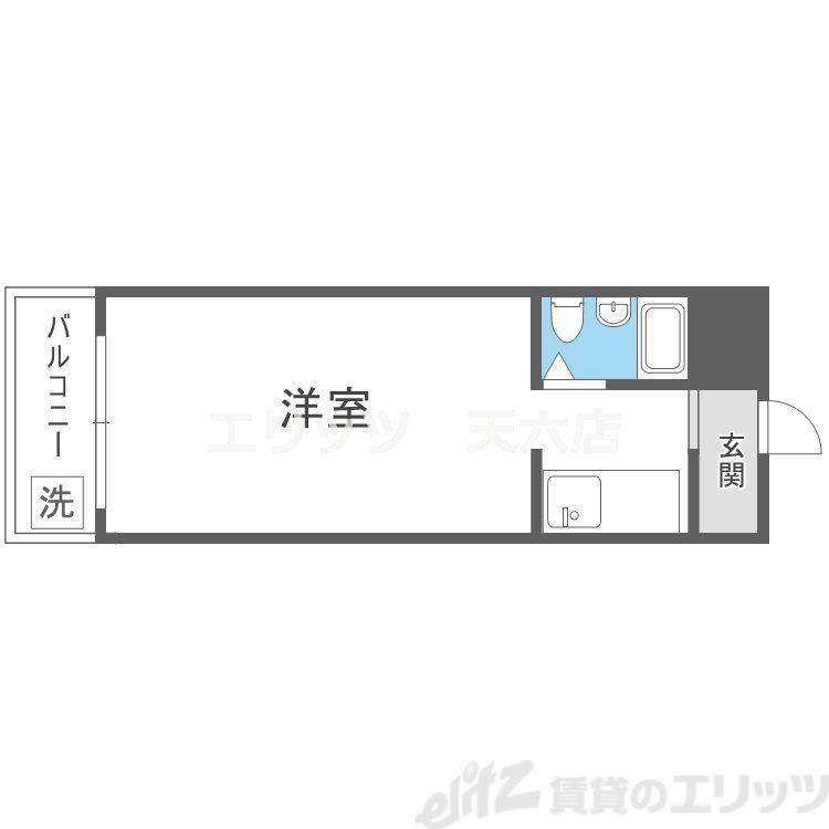 ラフォーレ千里(ワンルーム/1階)の間取り写真