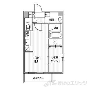 FORTUNEY江坂1(1LDK/4階)の間取り写真