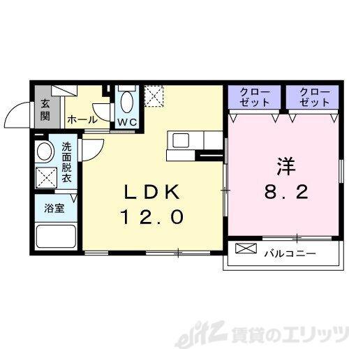 ウエストパイン(1LDK/2階)の間取り写真