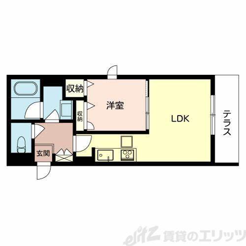 シャーメゾン WELINA(1LDK/1階)の間取り写真