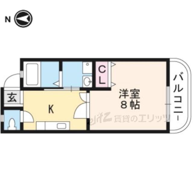 モンフルール竹橋(1K/3階)の間取り写真