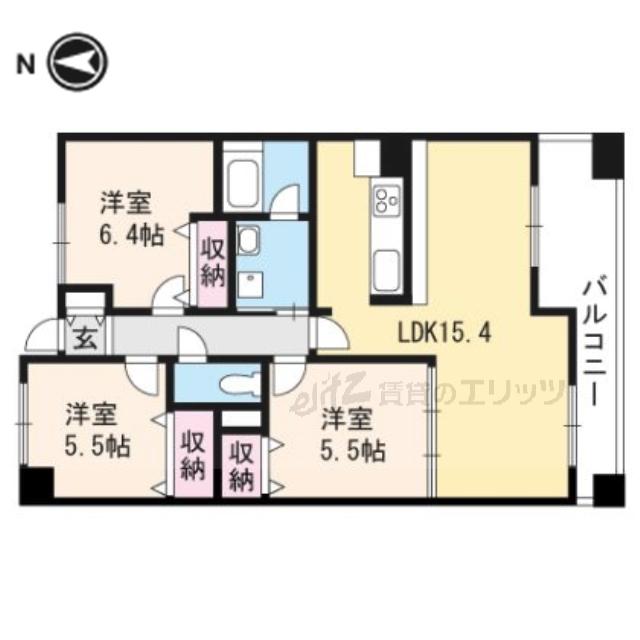 ルミナスベガ(2SLDK/4階)の間取り写真