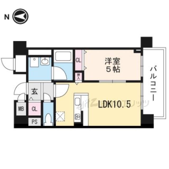 メゾンセンリーユ(1LDK/4階)の間取り写真