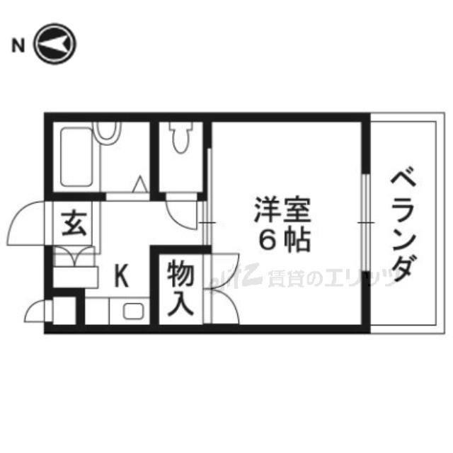 セレント茨木鮎川(1K/3階)の間取り写真