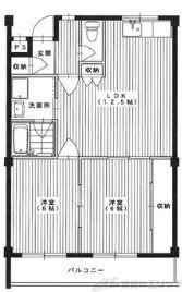 サンハイツ大下(2LDK/3階)の間取り写真