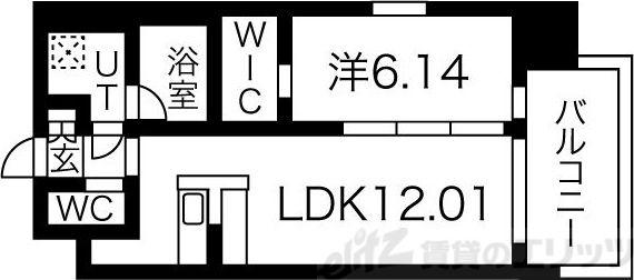 プレジオ江坂ROUGE(1LDK/5階)の間取り写真