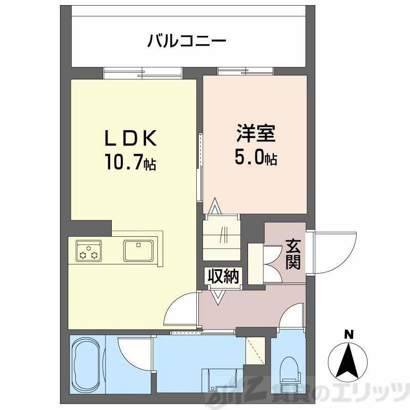 ティーエヌ伍番館(1LDK/2階)の間取り写真