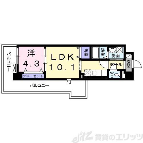サンプラザ茨木(1LDK/5階)の間取り写真